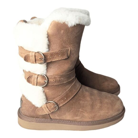 UGG Becket "Chestnut" Leather Winter Boot Size 6 - Picture 2 of 7